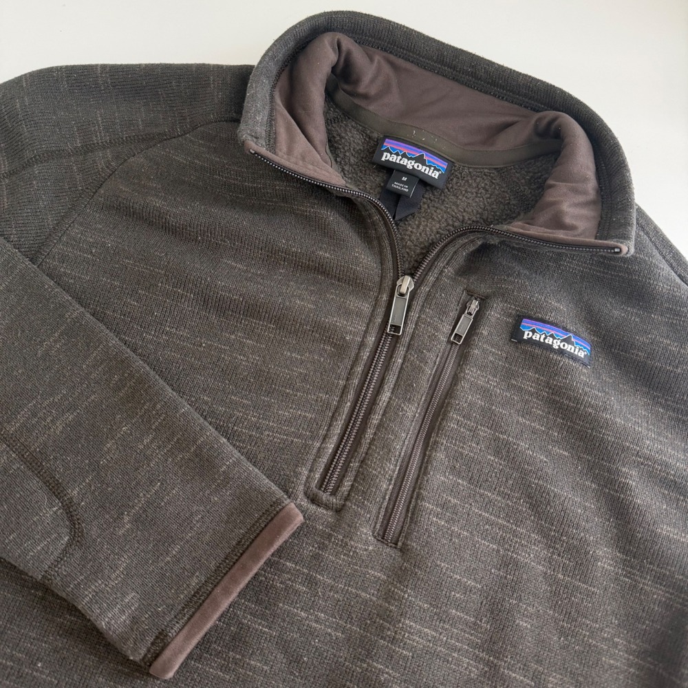 Patagonia Better Sweater 1/4 Zip Pullover Mens Medium Brown STY25522 FA17